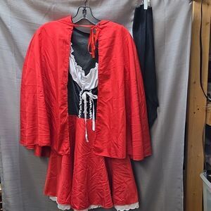 Halloween Ladies Little Red Riding Hood Costume Size Small Dress And Hooded Cape